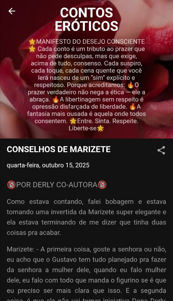 Foto 1 do Conto erotico: CONSELHOS DE MARIZETE