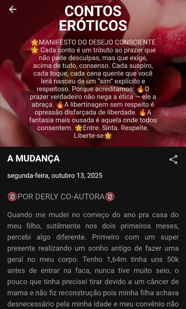 Foto 1 do Conto erotico: A MUDANÇA