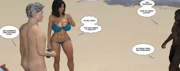 Foto 1 do Conto erotico: Fotografando o casal de turistas na praia