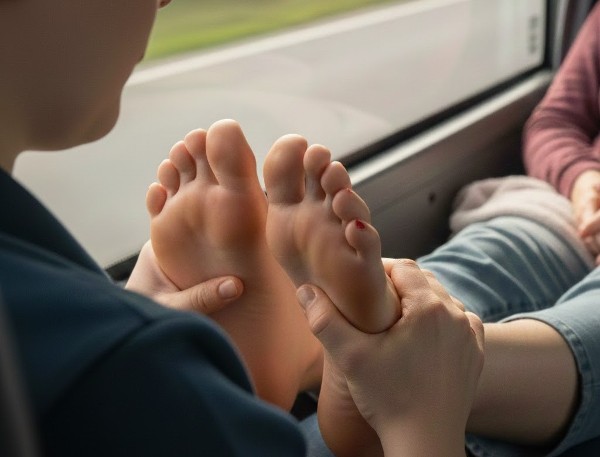 Foto 1 do Conto erotico: Realizei meu sonho de podólatra e massageei os pés no ônibus