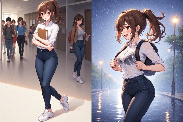 Foto 1 do Conto erotico: Minha esposa Erika na faculdade. Momentos deliciosos com o motorista de táxi em uma noite de chuva.