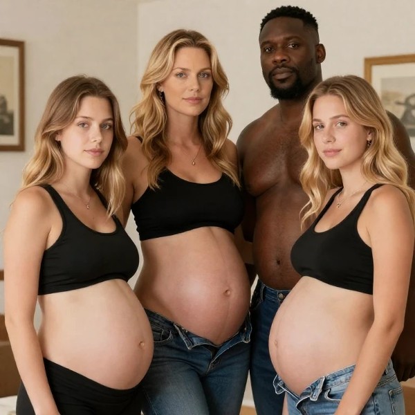 Foto 1 do Conto erotico: Viraram putinhas do padrasto roludo que engravidou todas (Final)