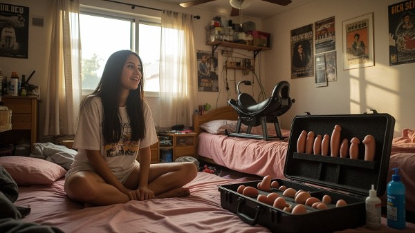 Foto 2 do Conto erotico: O Segredo da Bia, um sybian estalado no seu quarto escondido dos pais