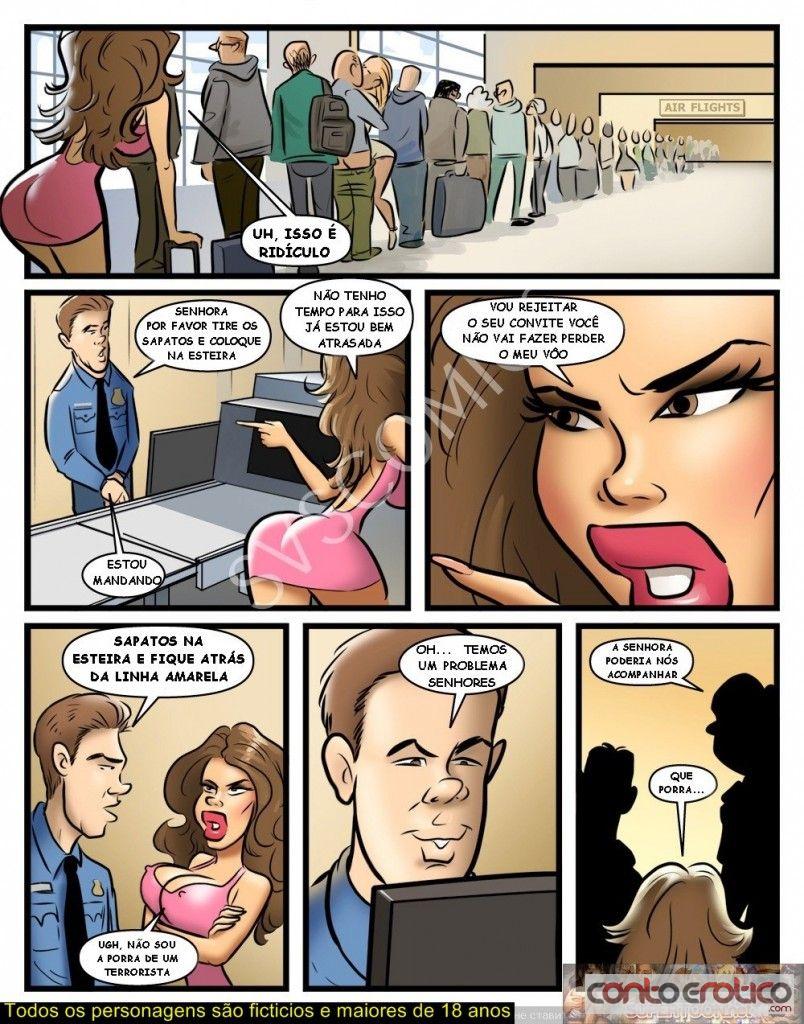 Quadrinho Erotico Fodendo a trans no aeroporto... Imagem 2