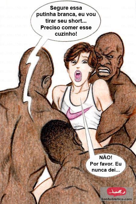 Quadrinho Erotico Sissy Boy and Big Black Cocks Imagem 16