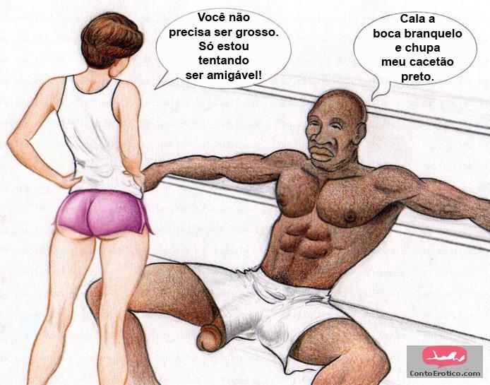 Quadrinho Erotico Sissy Boy and Big Black Cocks Imagem 3