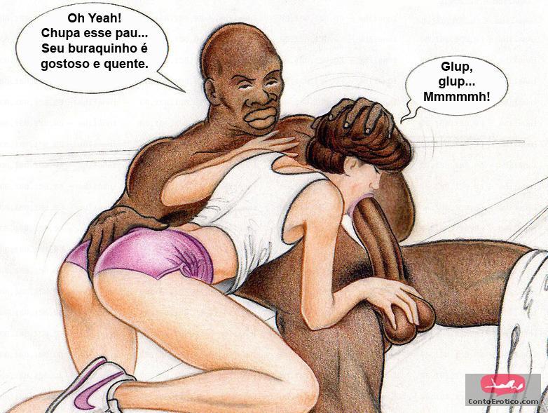 Quadrinho Erotico Sissy Boy and Big Black Cocks Imagem 6