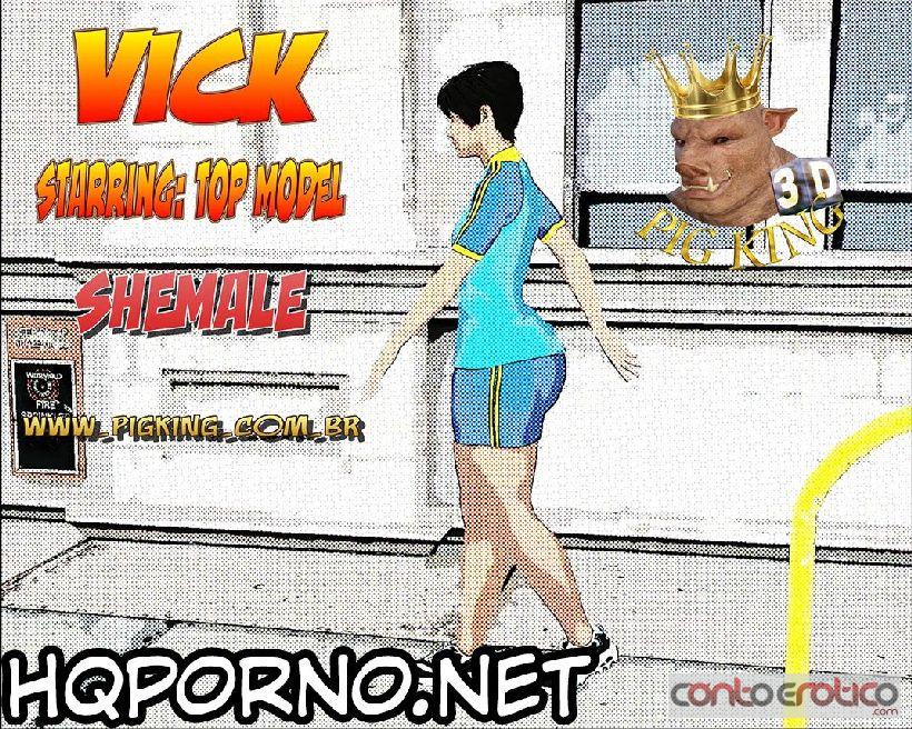 Quadrinho Erotico Vick Top Model – Travesti 3D (parte 1) Imagem 1