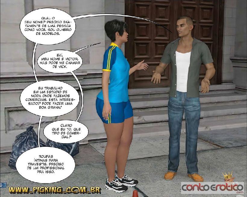 Quadrinho Erotico Vick Top Model – Travesti 3D (parte 1) Imagem 6