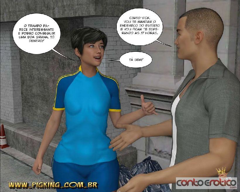 Quadrinho Erotico Vick Top Model – Travesti 3D (parte 1) Imagem 7