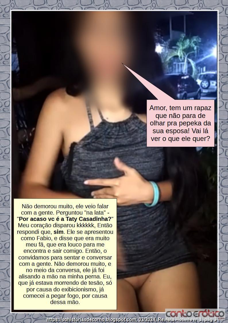Quadrinho Erotico Revista Hotwife 1: Taty Casadinha trepando com fã em local público Imagem 3