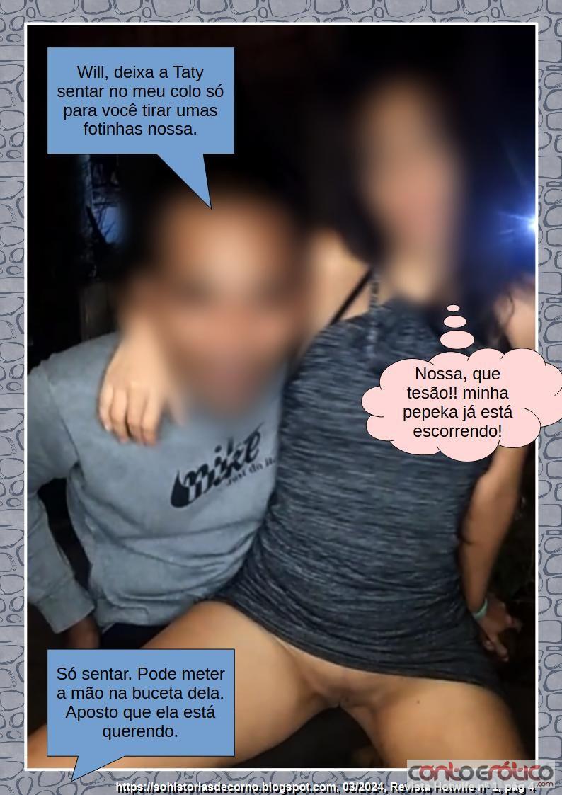 Quadrinho Erotico Revista Hotwife 1: Taty Casadinha trepando com fã em local público Imagem 4