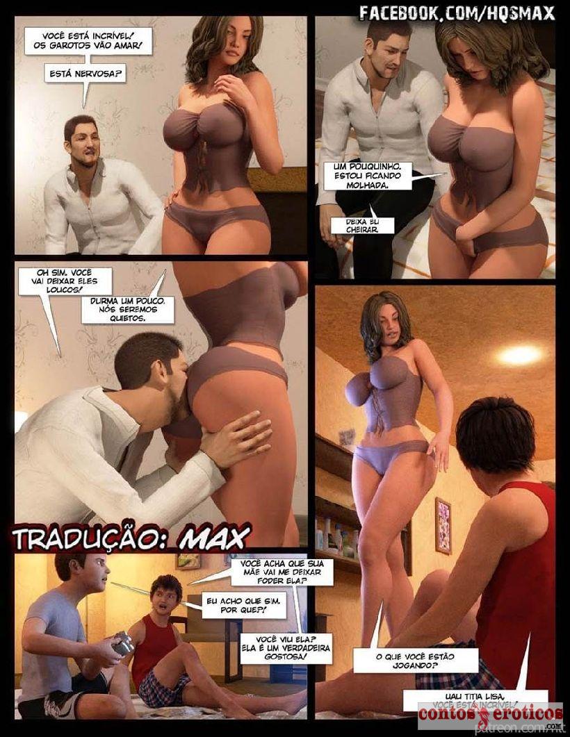 Quadrinho Erotico Festa do Pijama com muito SEXO entre FILHO, SOBRINHO, MÃe e TIA Imagem 6