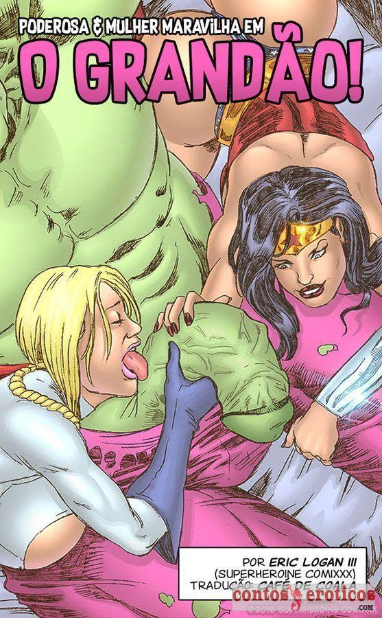Quadrinho Erotico HULK fodendo as 2 Heroínas SAFADAS, PUTAS e muito GOSTOSAS Imagem 1