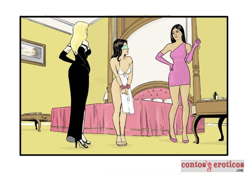 Quadrinho Erotico À mercê de duas mascaradas Imagem 12