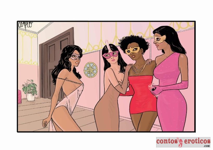 Quadrinho Erotico À mercê de duas mascaradas Imagem 3