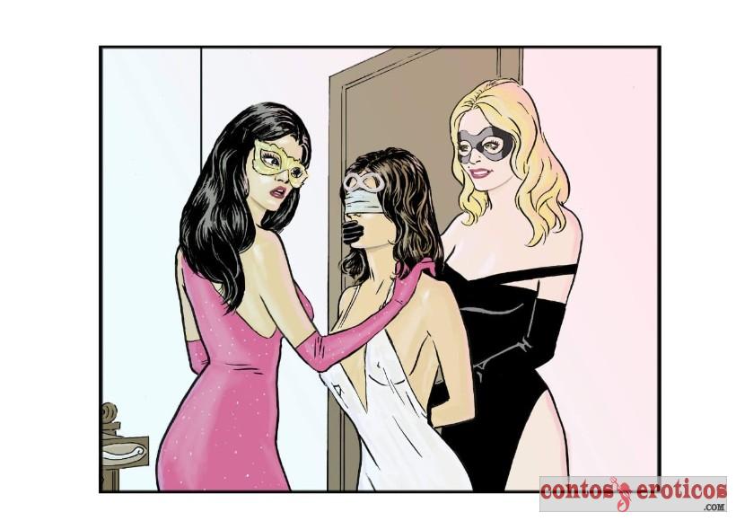 Quadrinho Erotico À mercê de duas mascaradas Imagem 7