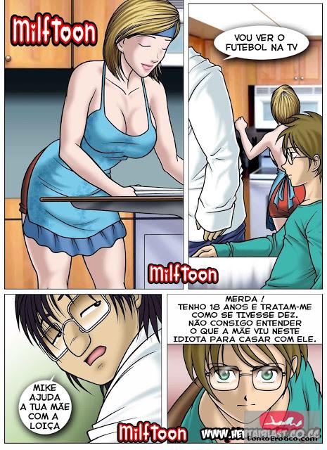 Quadrinho Erotico Socando a rola na mamãe com força Imagem 1